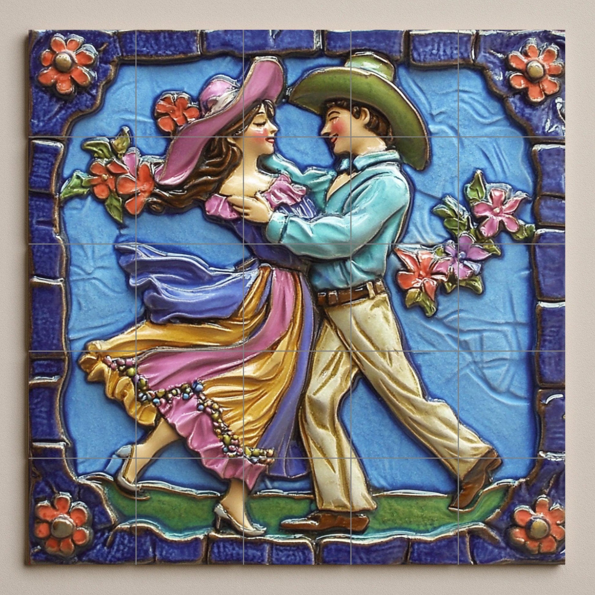 Murale in Piastrelle Danza folclórica Messicana — Paesaggio Botanico