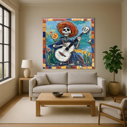 Día of the Muertos · Ceramic Wall Mural — Flowers & Landscape Art