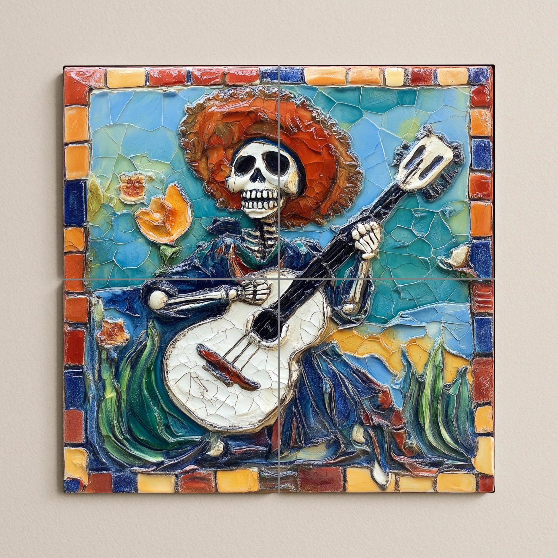 Día de les Muertos — Paysage Botanique, Art Mural en Céramique