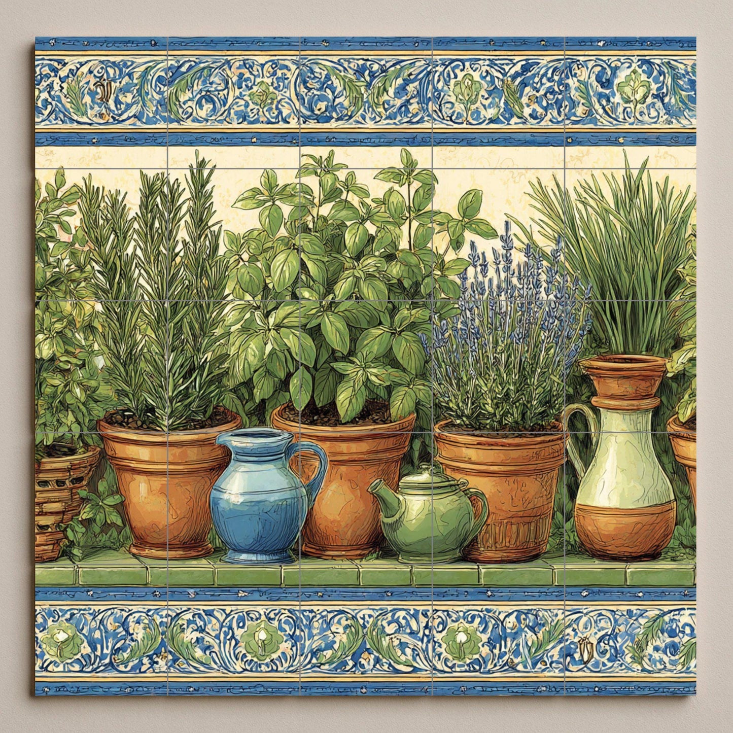 Fliesenbild Garten von hierbas — Landhausküchen-Kunst