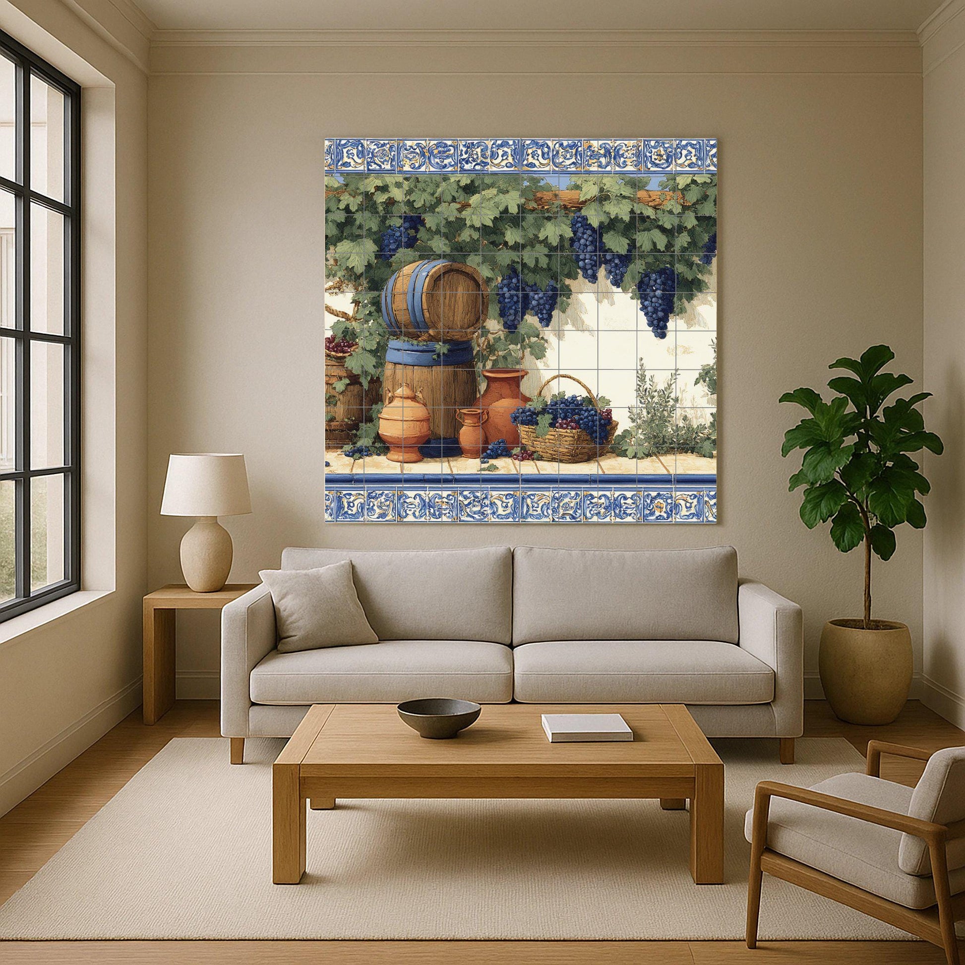Vineyard — Rustic Farmhouse Art · Tile Wall Art