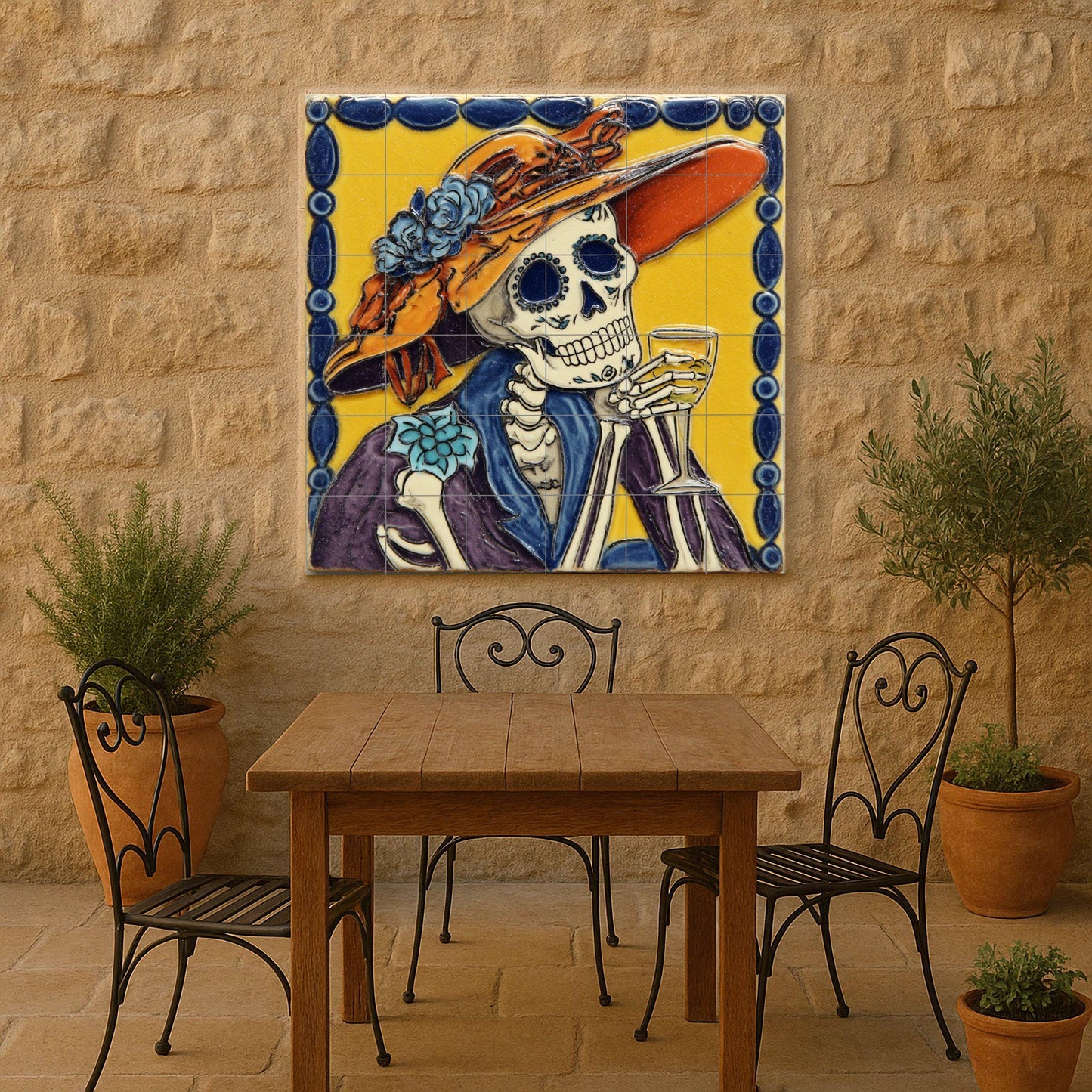 Catrina · Ceramic Wall Mural — Ornamental Wall Panel