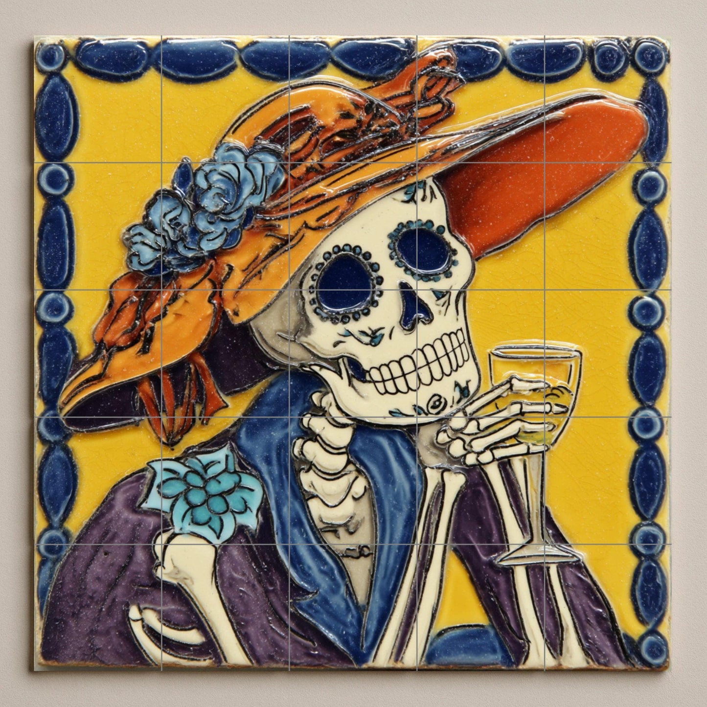 Catrina · Ceramic Wall Mural — Ornamental Wall Panel