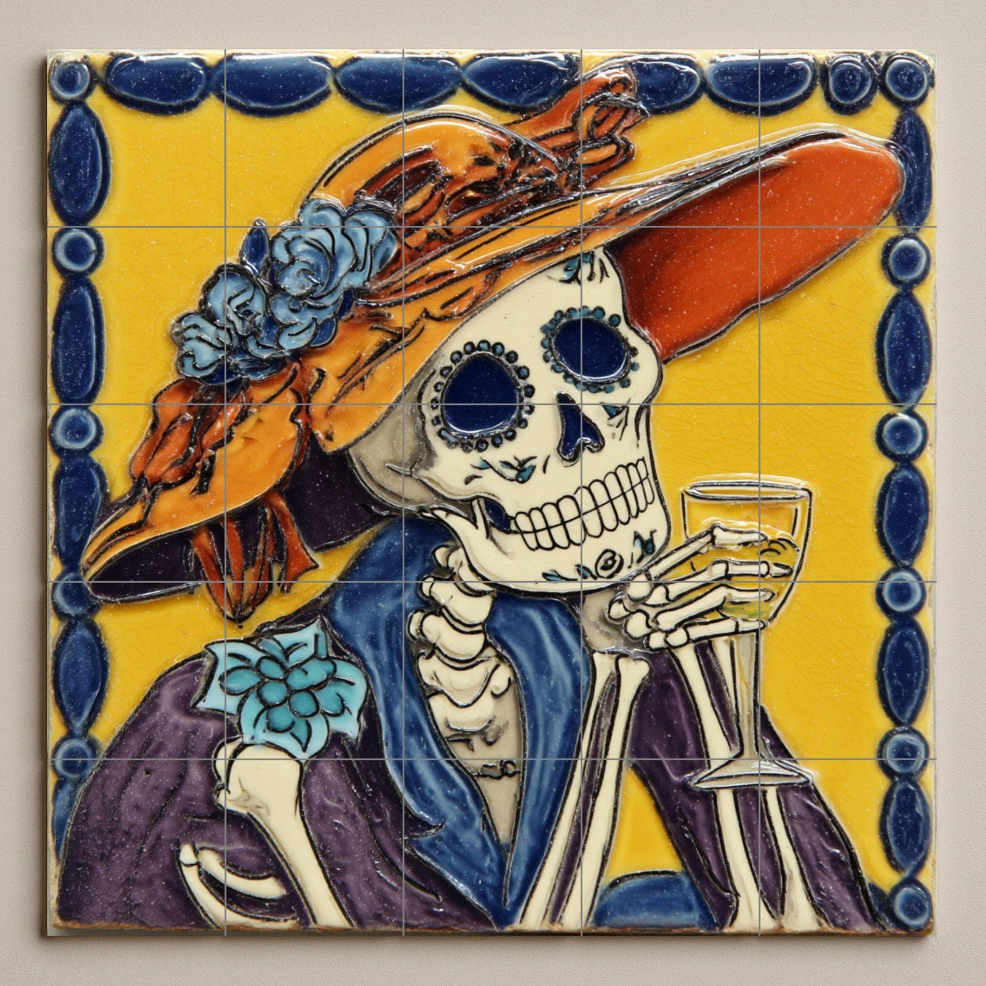 Catrina · Ceramic Wall Mural — Ornamental Wall Panel
