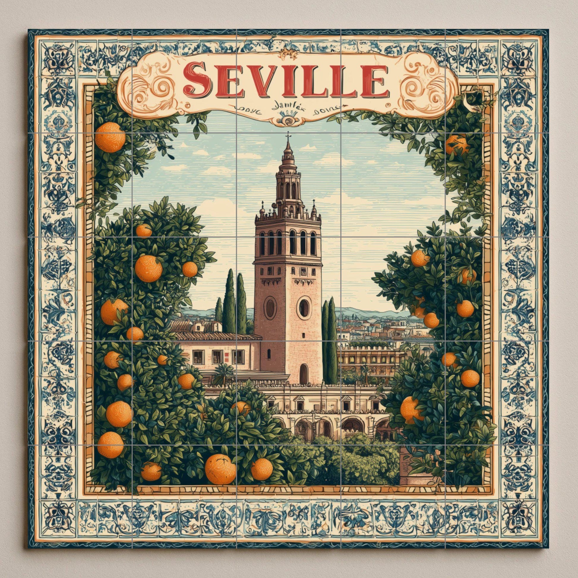 Seville · Ceramic Wall Mural — Seaside Scene