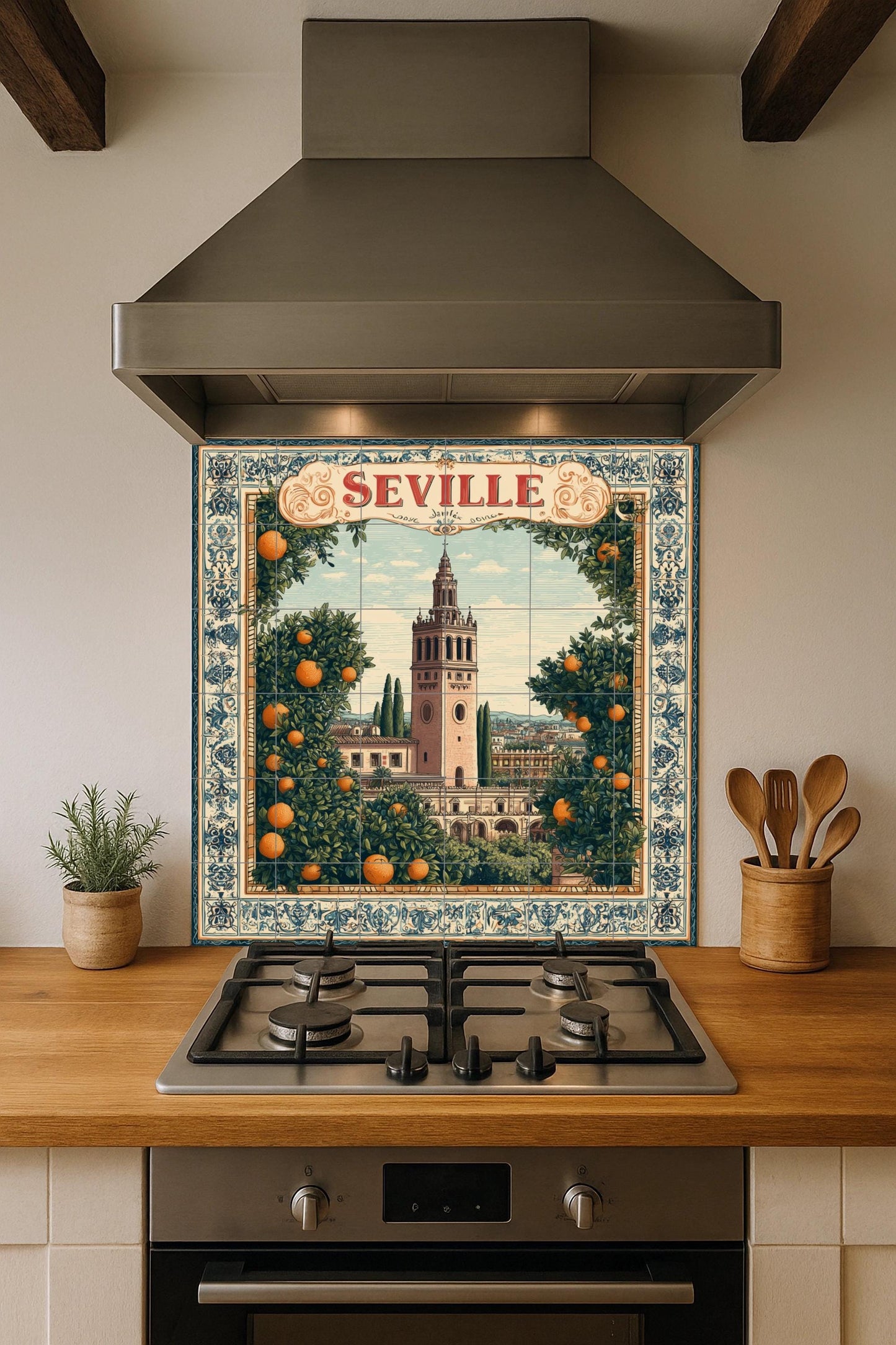 Seville · Ceramic Wall Mural — Seaside Scene