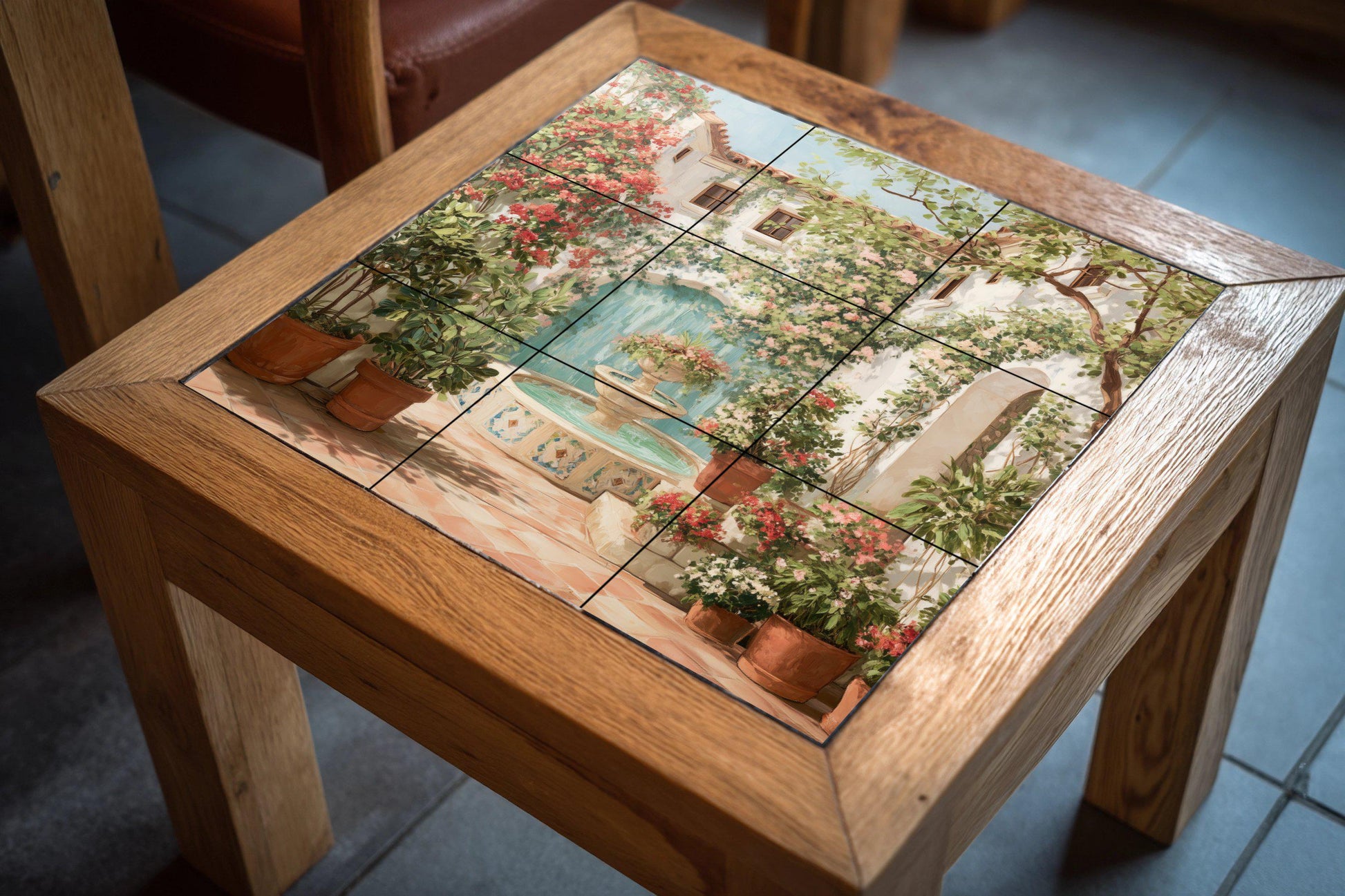 Mural de azulejos de patio español