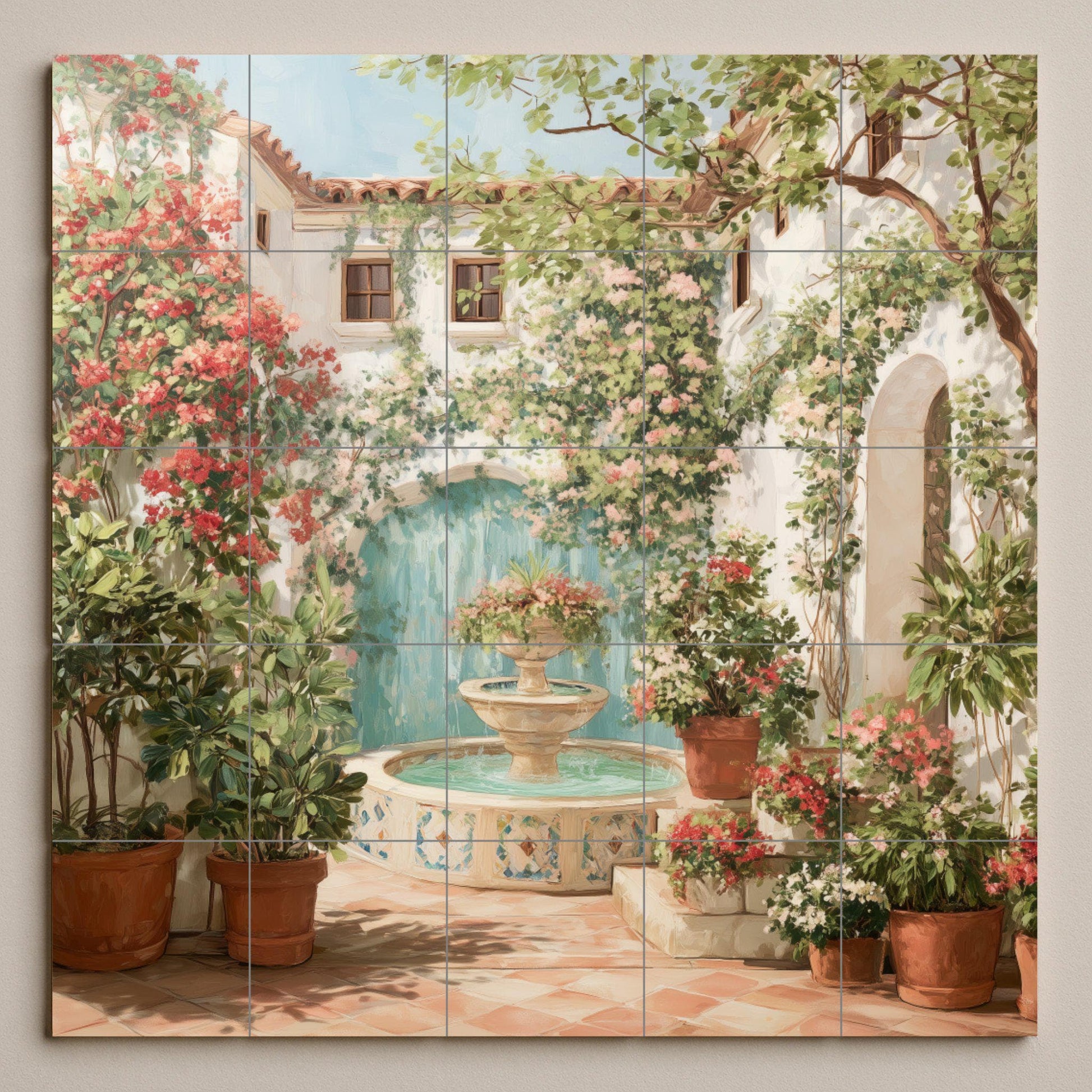 Mural de azulejos de patio español