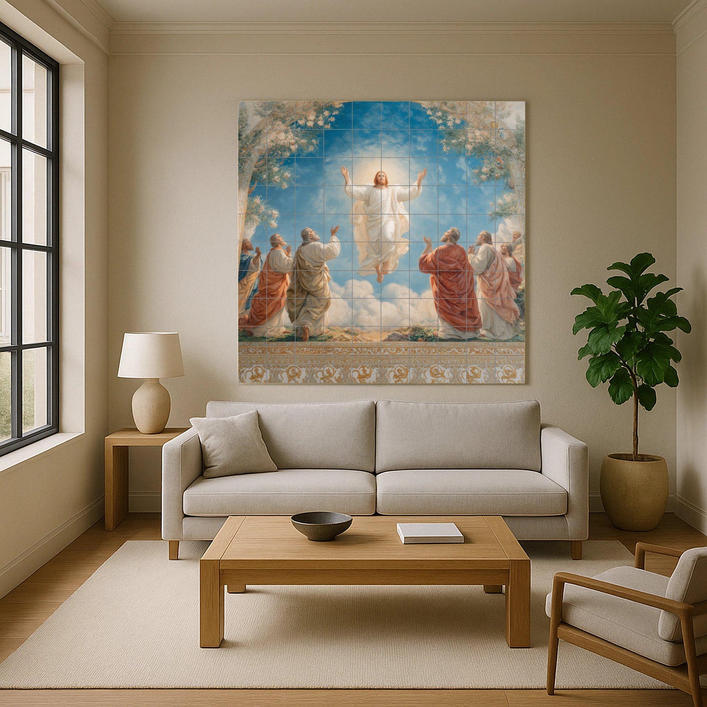 Ascensión von Christus — Fliesen-Wandbild aus Keramik · Andachtskunst in Fliesen