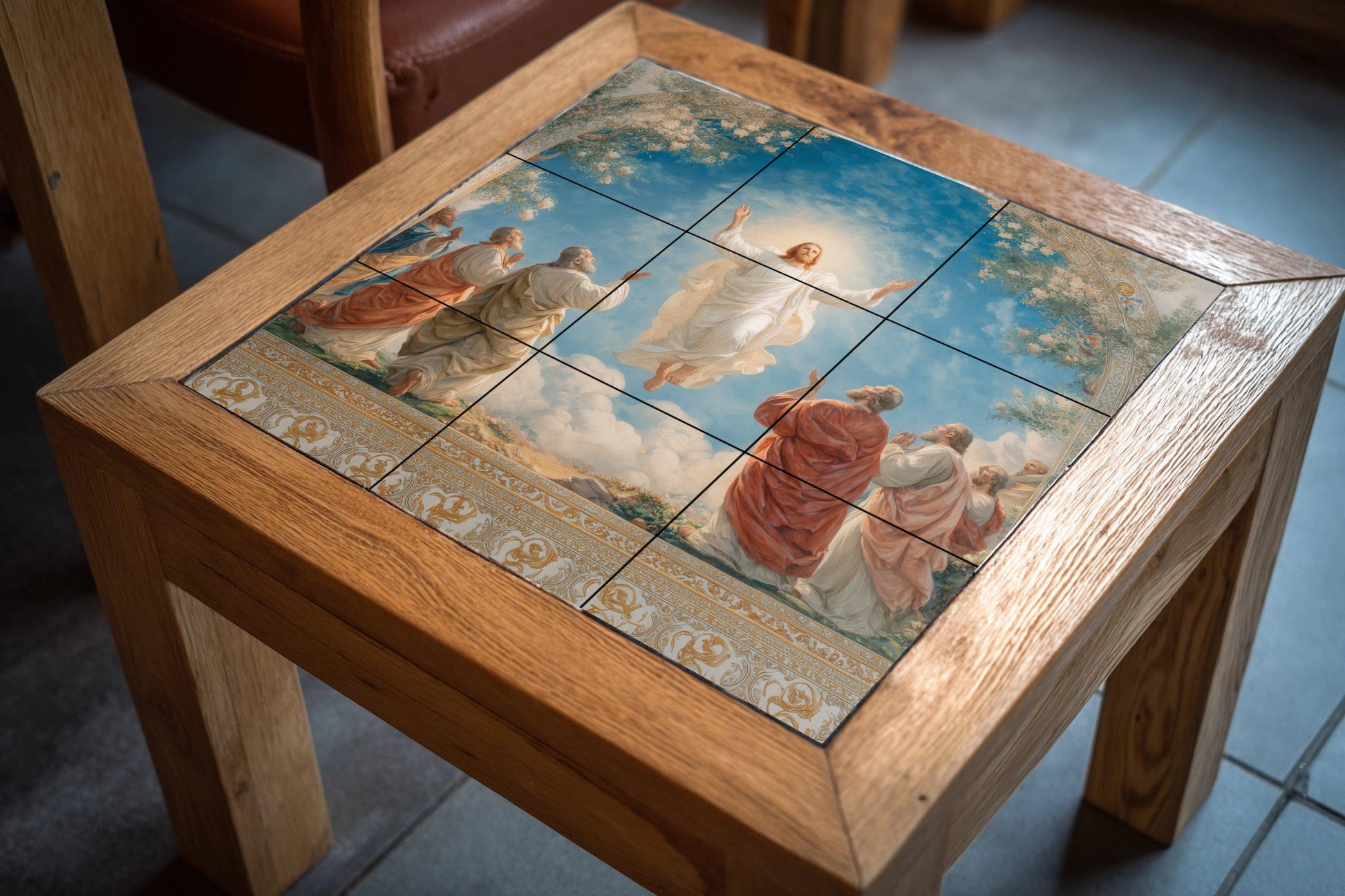 Ascensión von Christus — Fliesen-Wandbild aus Keramik · Andachtskunst in Fliesen