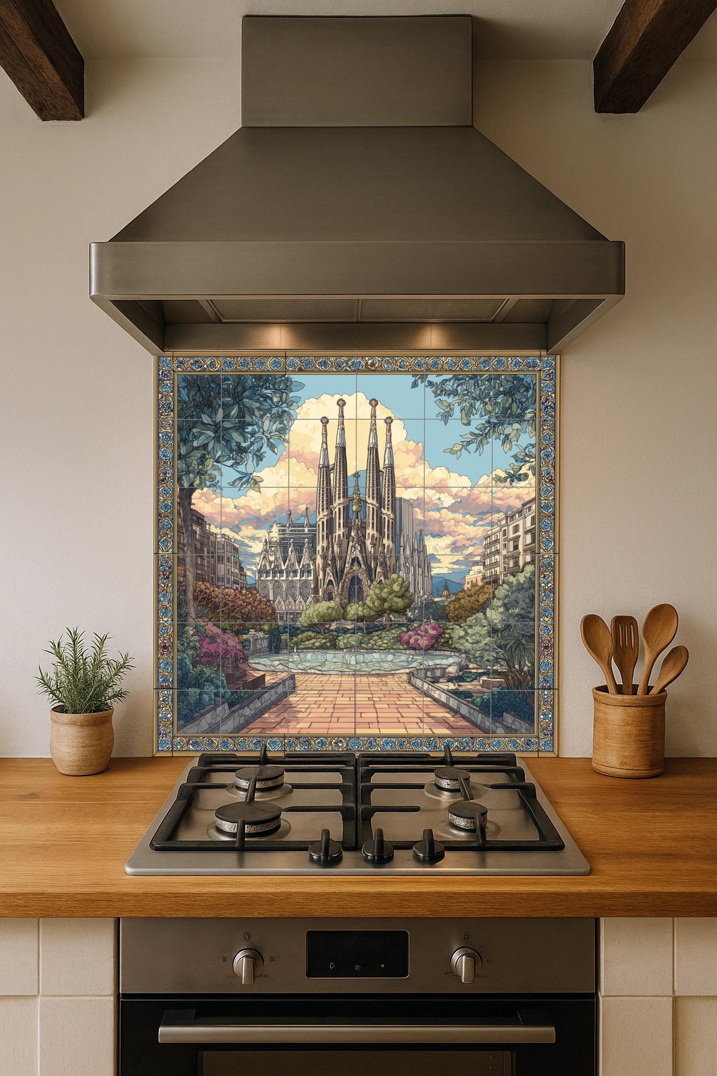 Sainte Famille — Fresque Murale en Carreaux de Céramique · Chef-d'œuvre des Beaux-Arts