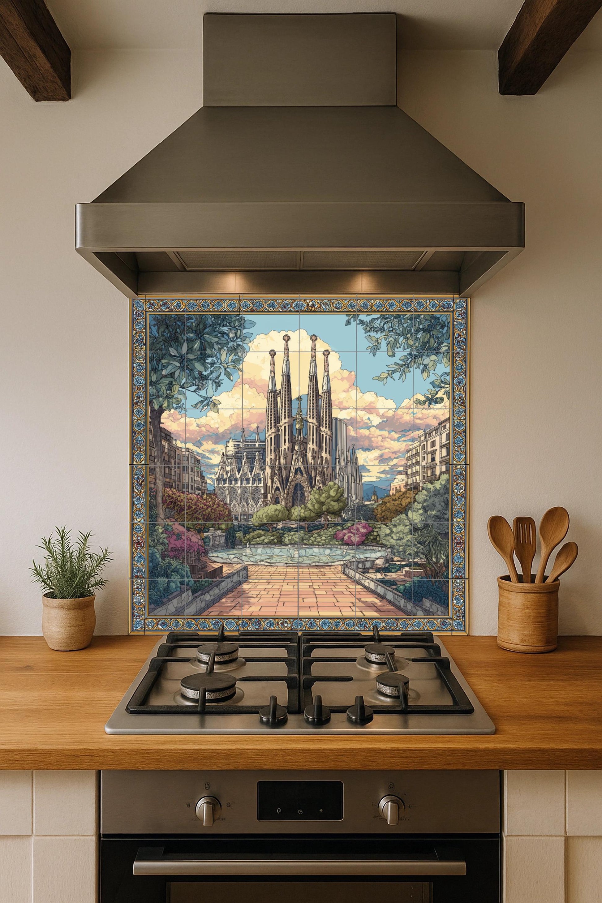 Sainte Famille — Fresque Murale en Carreaux de Céramique · Chef-d'œuvre des Beaux-Arts