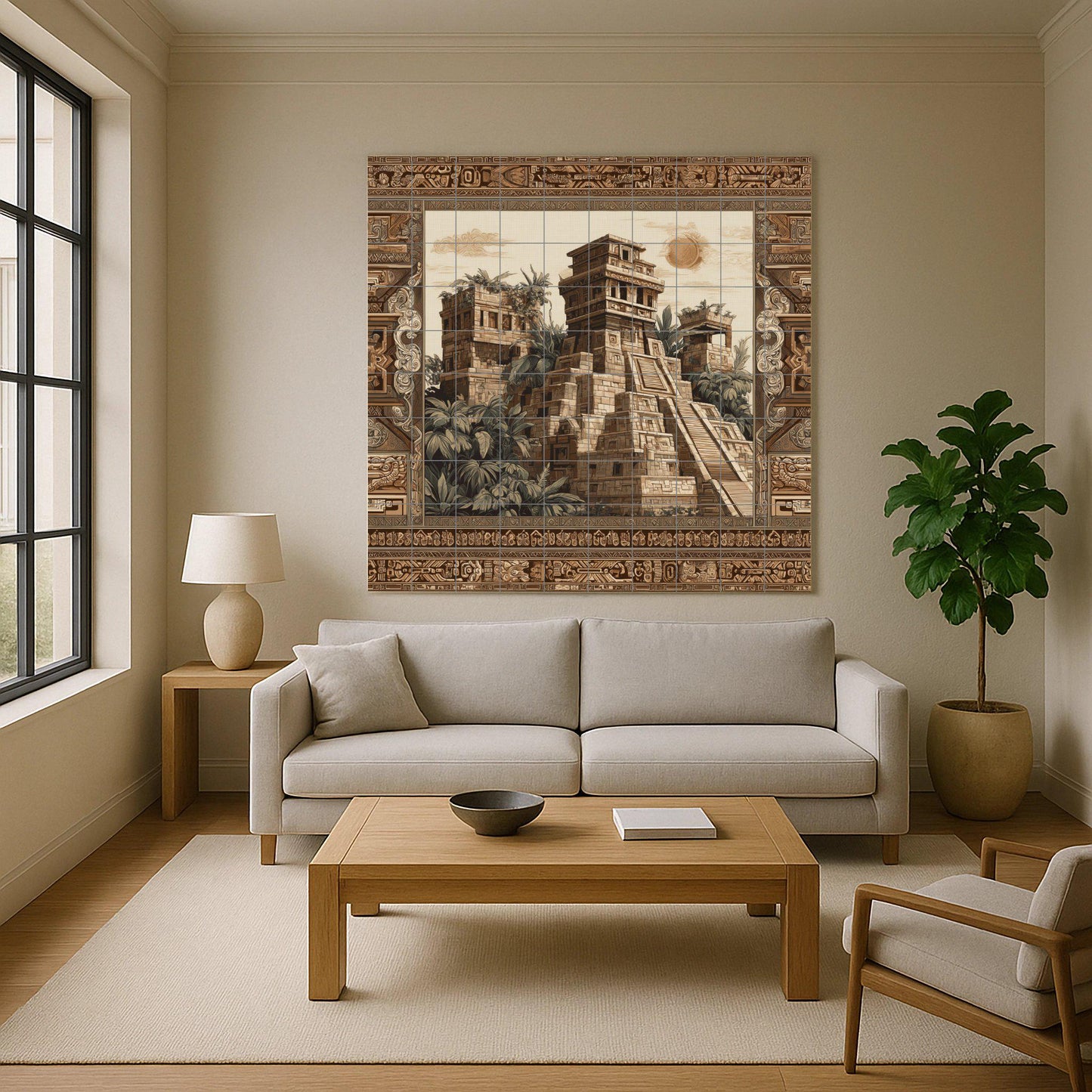 Un templo maya — Décor d'Art Populaire, Art Mural en Céramique