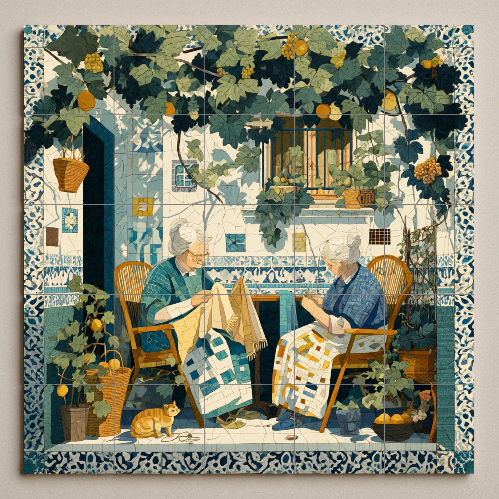 Patio Sicilien — Décor Mural Culinaire, Art Mural en Céramique