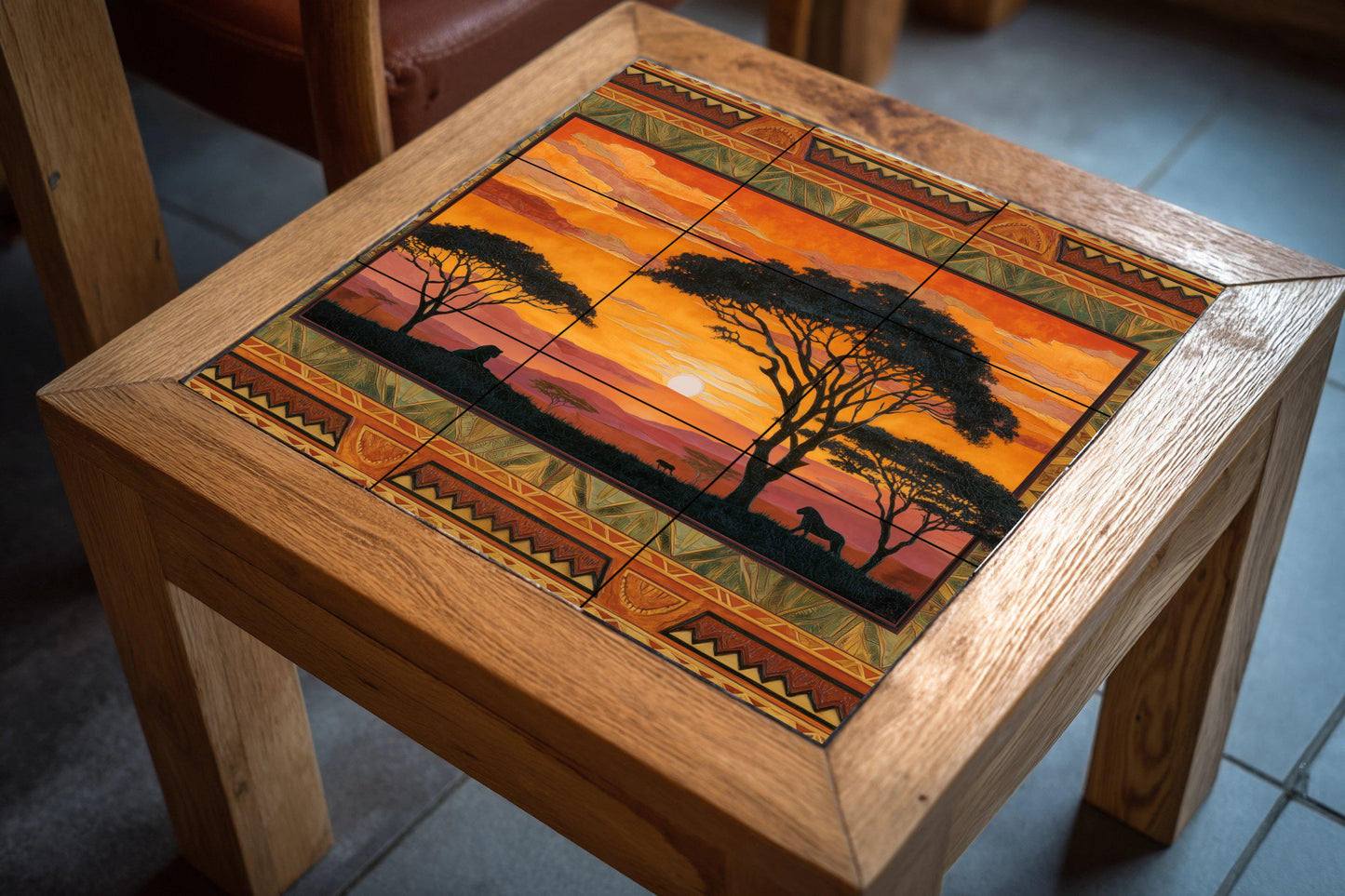 "Sunset in the Sabana · Ceramic Wall Mural — Kitchen & Country Scene