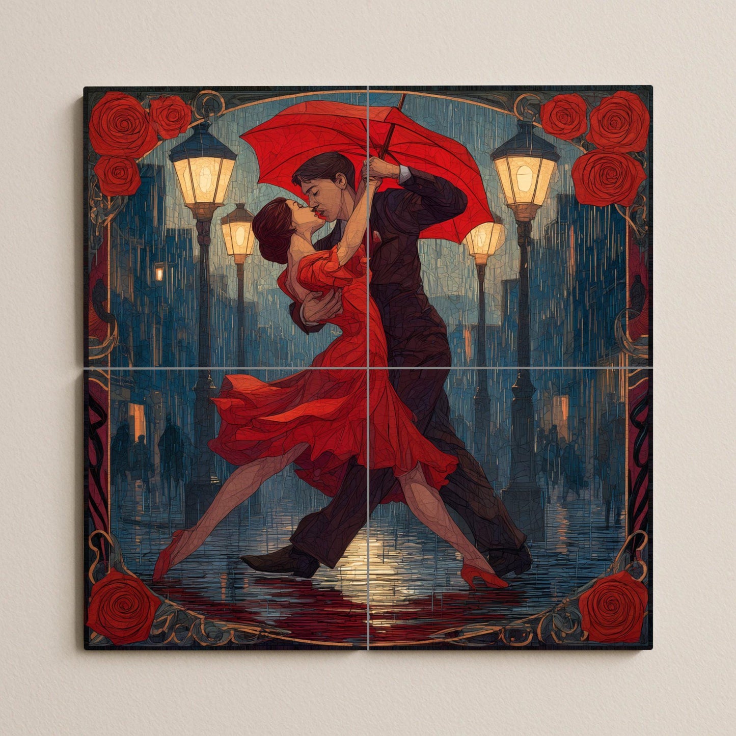 Tango bajo la lluvia — Cuisine de Campagne, Art Mural en Céramique