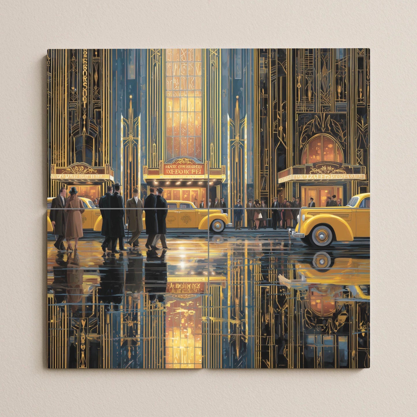Art Déco de Nueva York · Fresque Céramique — Paysage Urbain en Carreaux