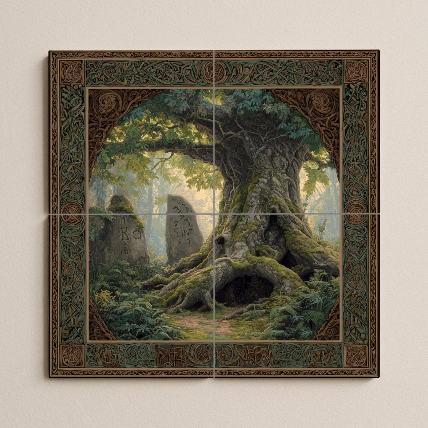 Fliesenbild Baum Antik von die Runas — Mythologische Szene