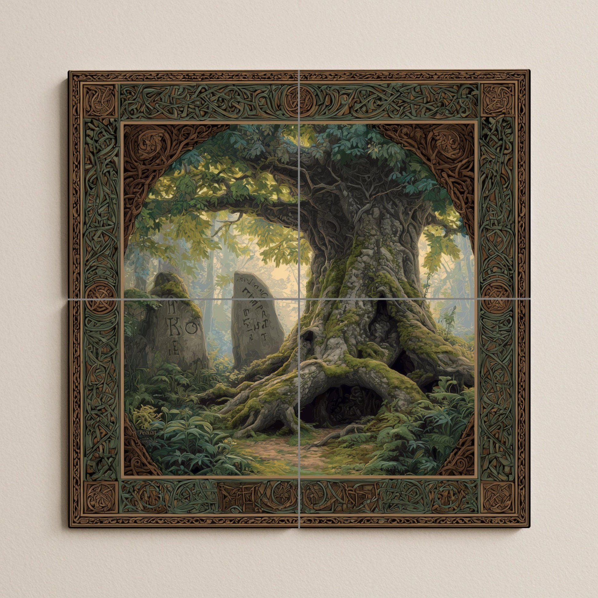 Fliesenbild Baum Antik von die Runas — Mythologische Szene