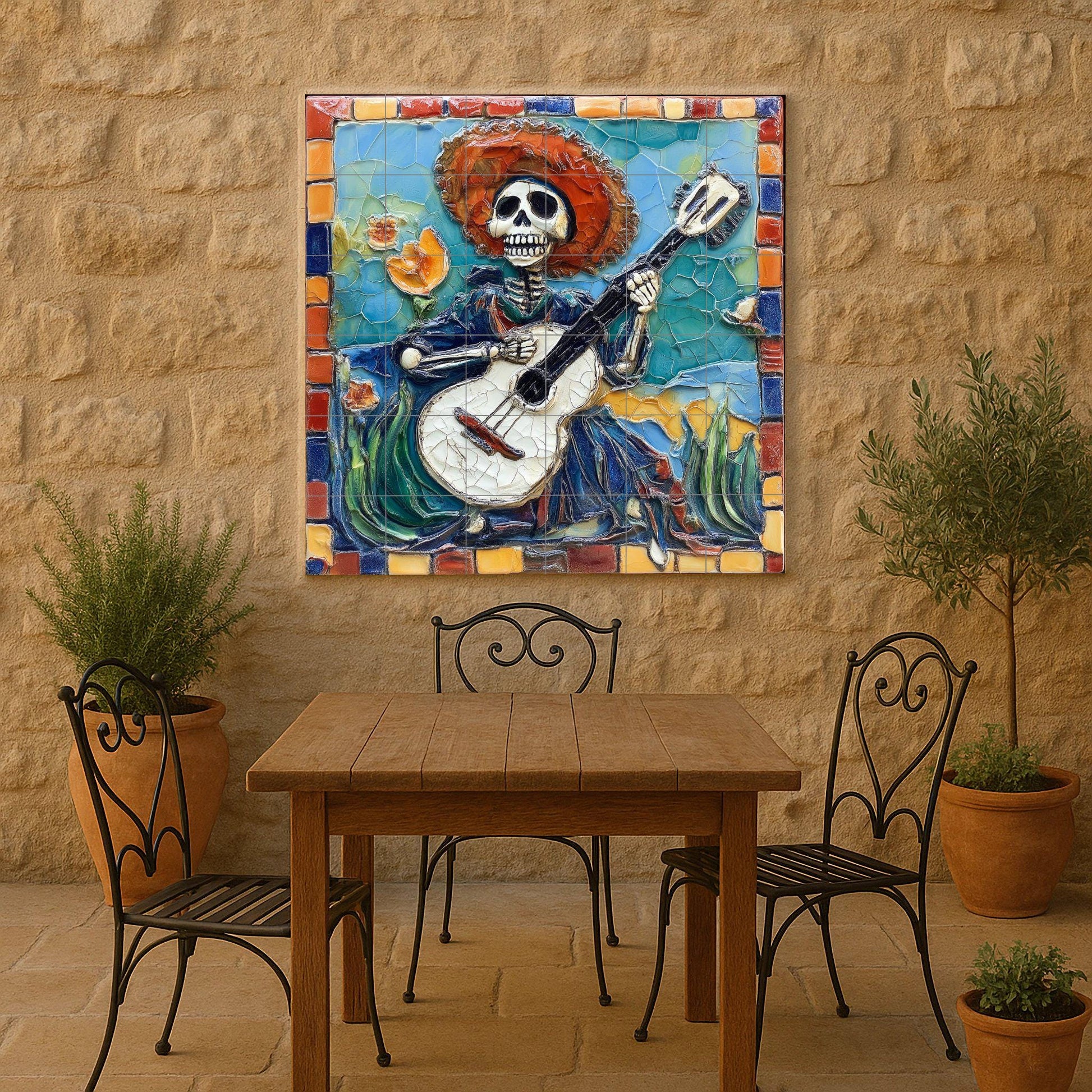 Día de les Muertos — Paysage Botanique, Art Mural en Céramique