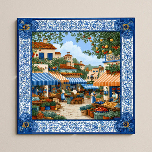 A Market Mediterranean — Kitchen & Country Scene · Tile Wall Art