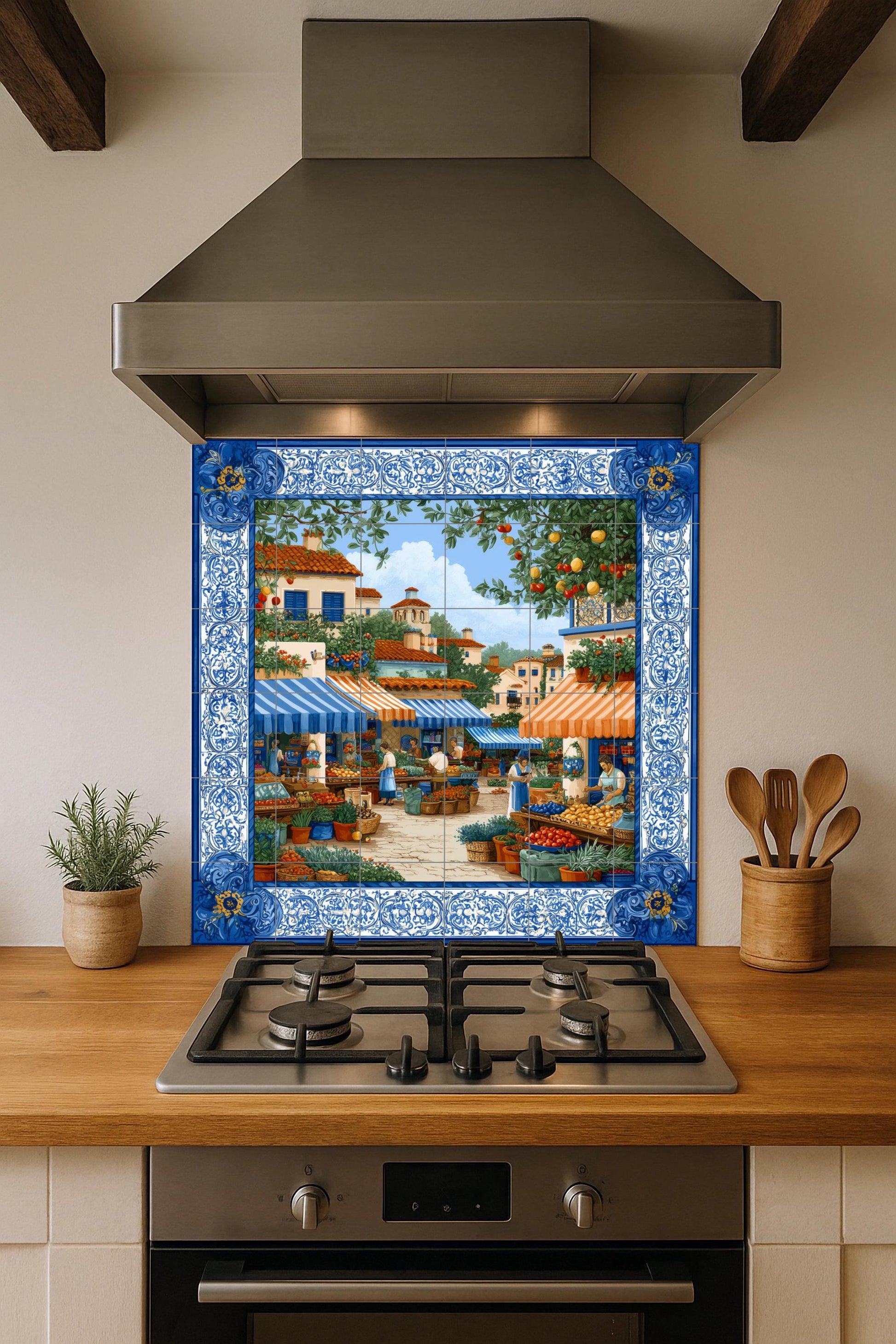 Un Marché Méditerranéen · Fresque Céramique — Cuisine de Campagne