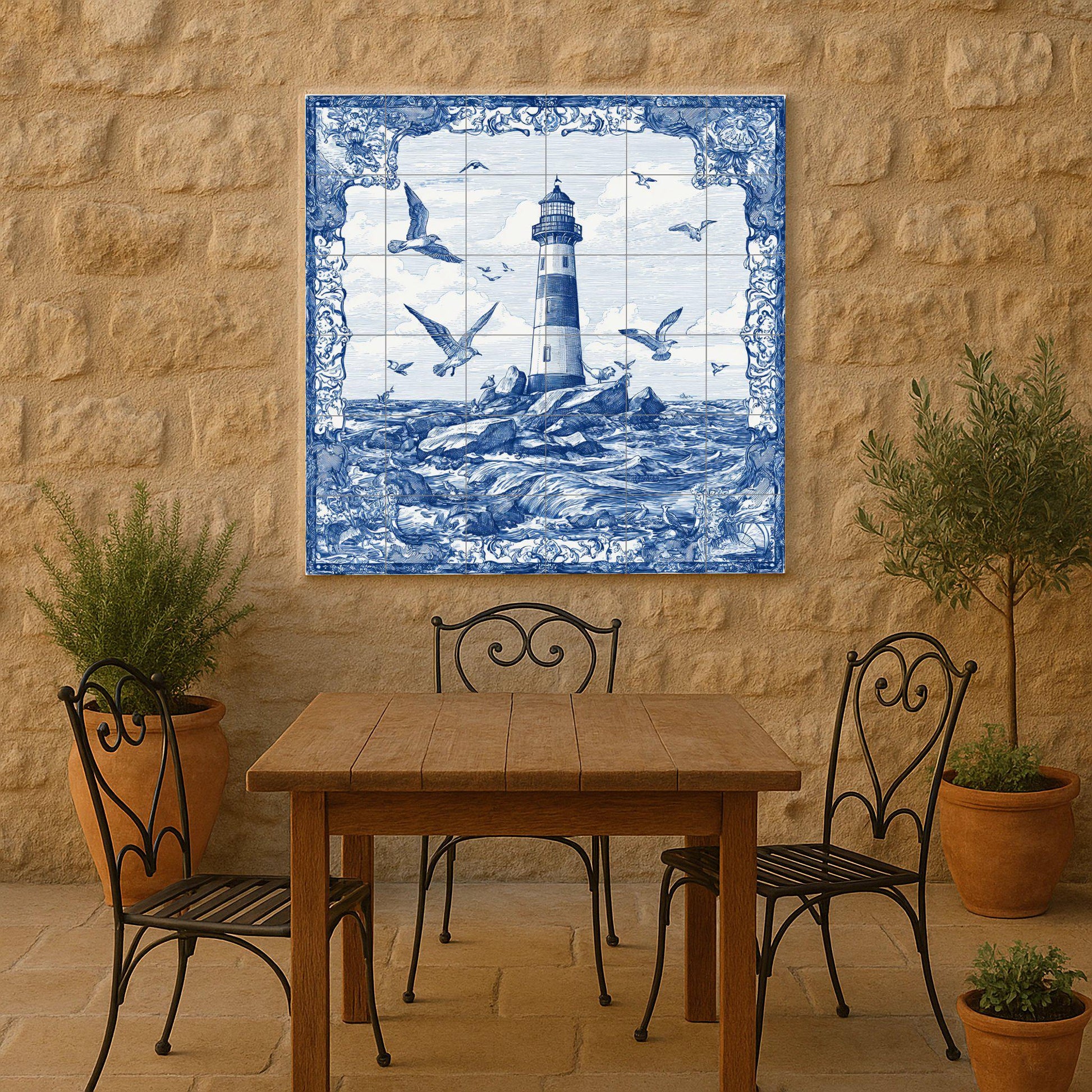 Phare — Décor Mural Nautique, Art Mural en Céramique