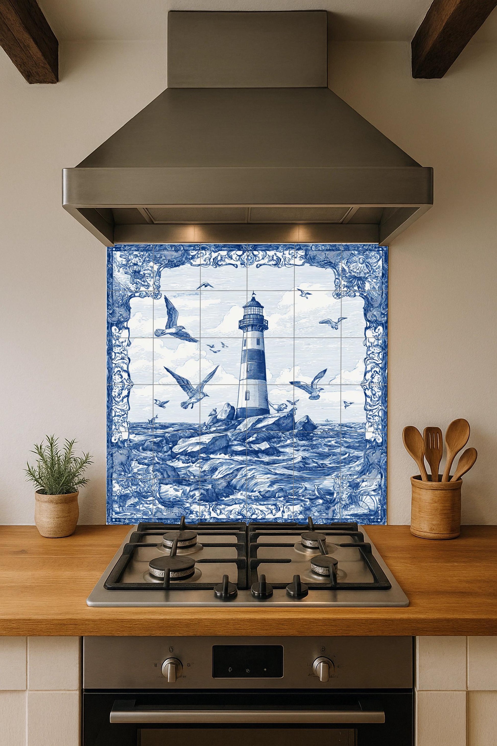 Phare — Décor Mural Nautique, Art Mural en Céramique