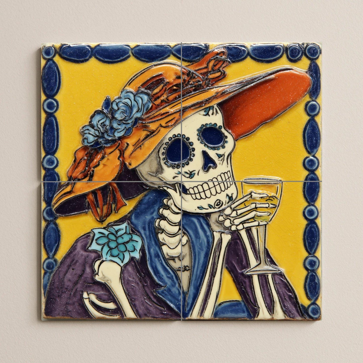 Catrina · Ceramic Wall Mural — Ornamental Wall Panel