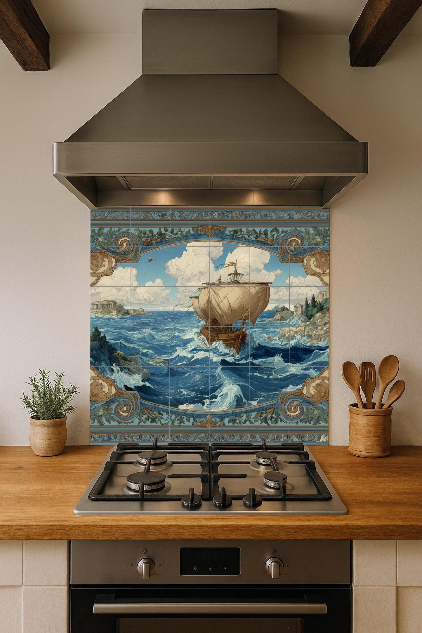 Fresque en Carrelage Odisea — Scène Mythologique