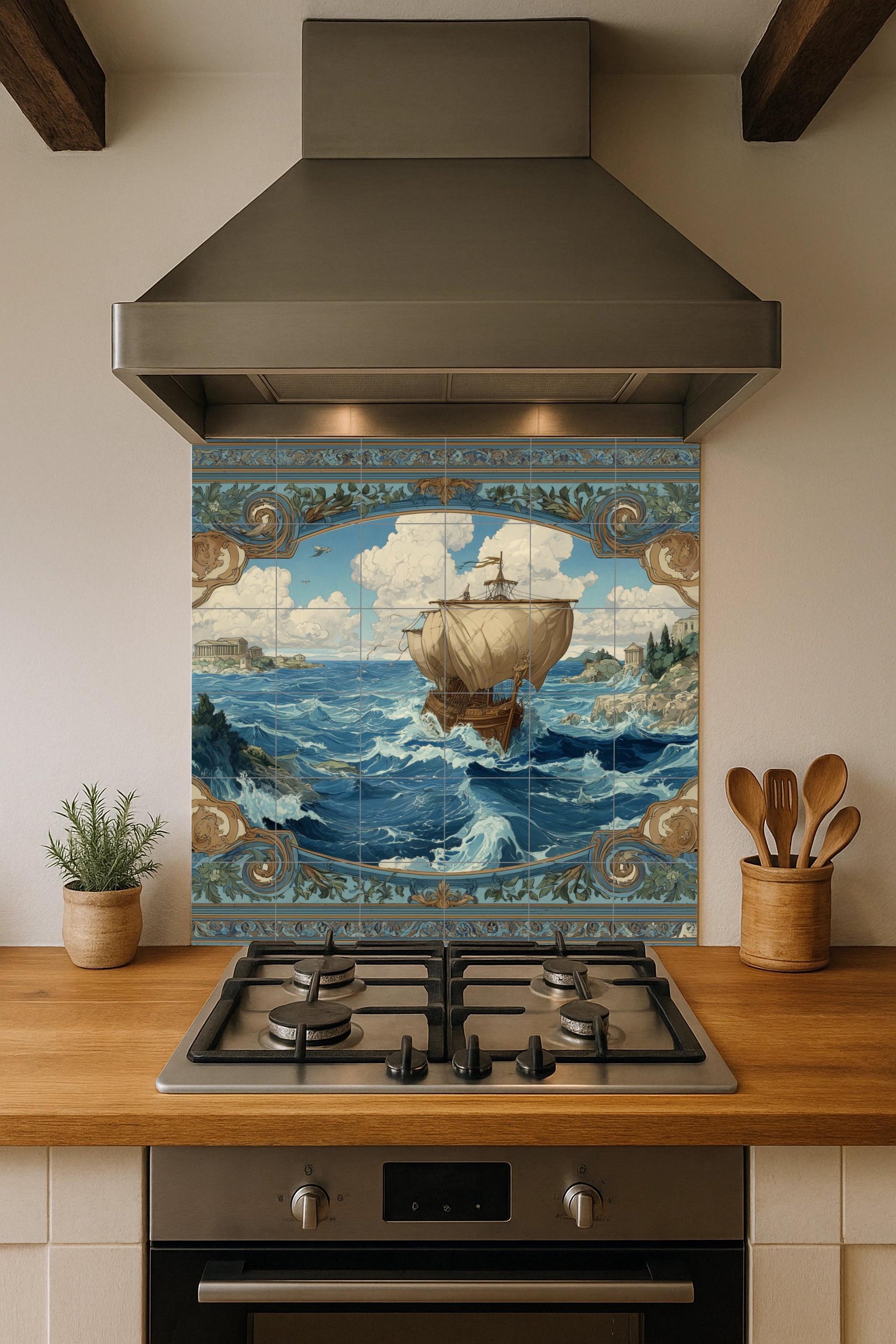 Fresque en Carrelage Odisea — Scène Mythologique