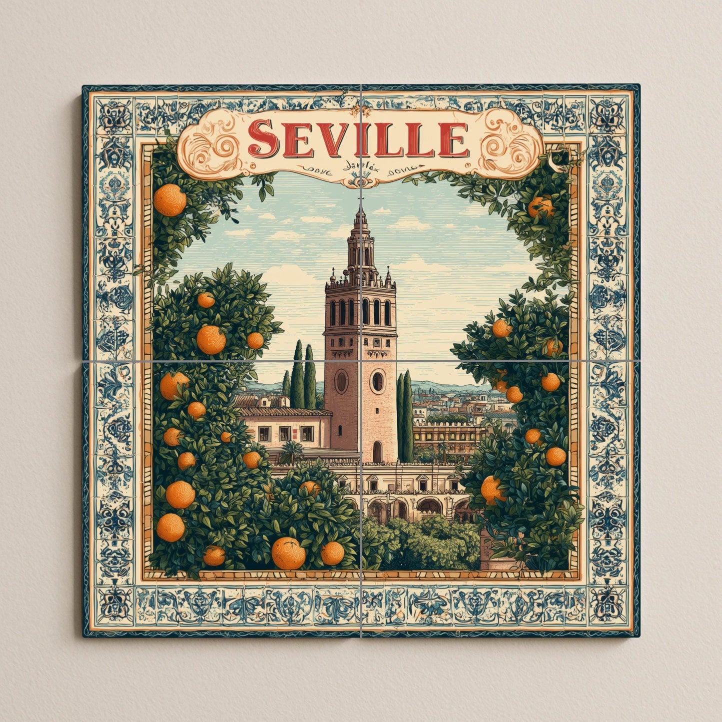 Seville · Ceramic Wall Mural — Seaside Scene