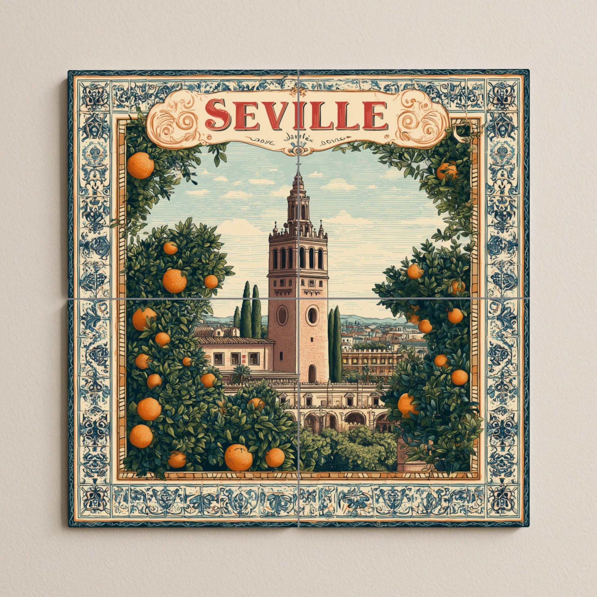 Seville · Ceramic Wall Mural — Seaside Scene