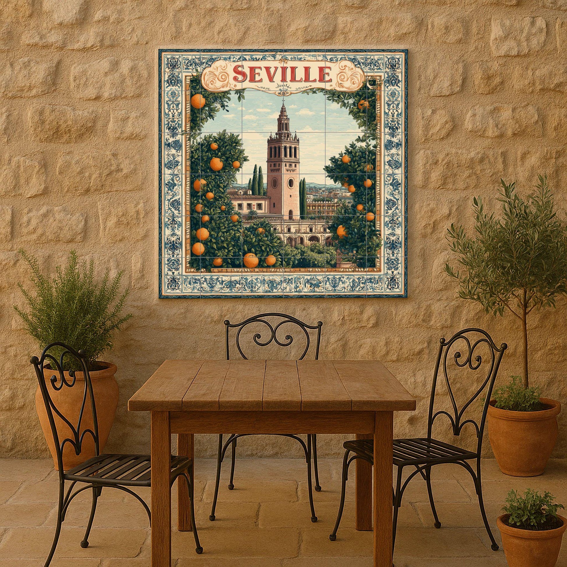 Seville · Ceramic Wall Mural — Seaside Scene