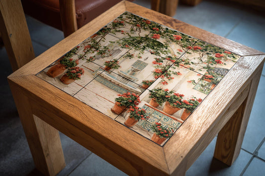 For Courtyard Andalusian — Flowers & Landscape Art · Tile Wall Art