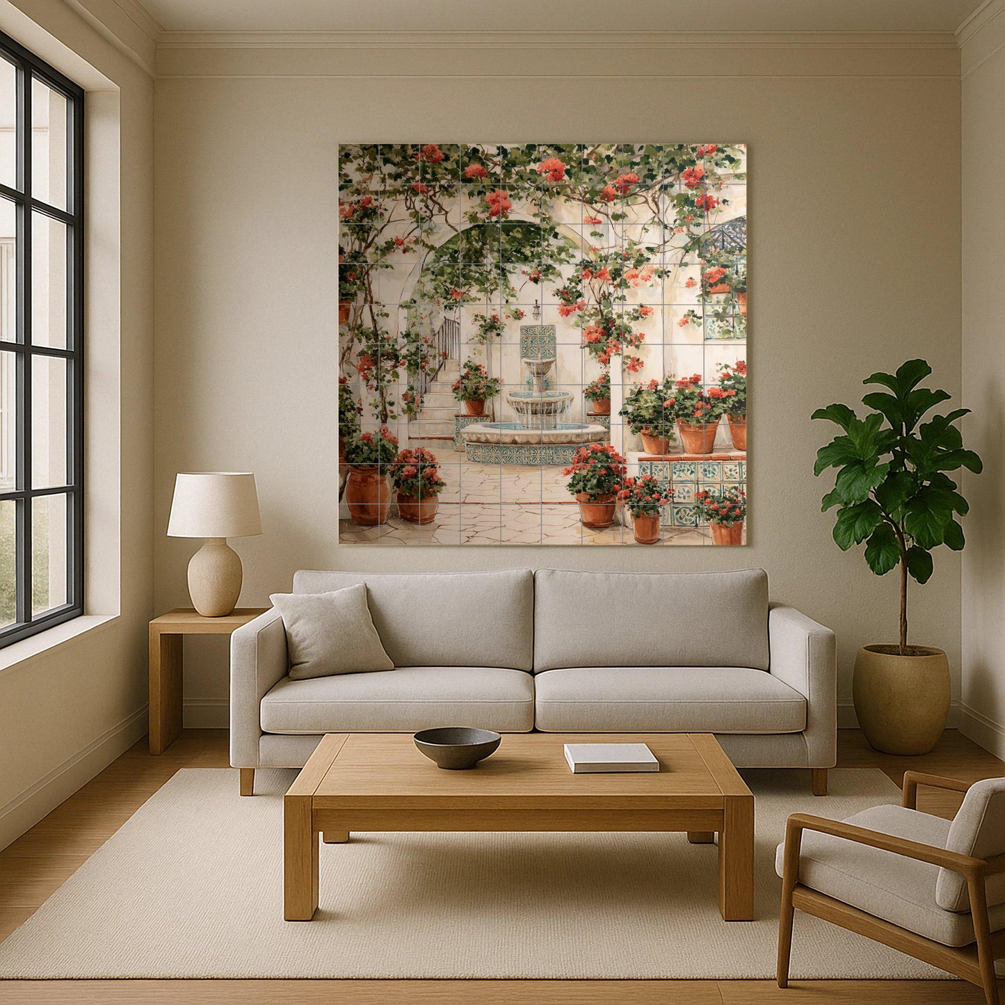For Courtyard Andalusian — Flowers & Landscape Art · Tile Wall Art