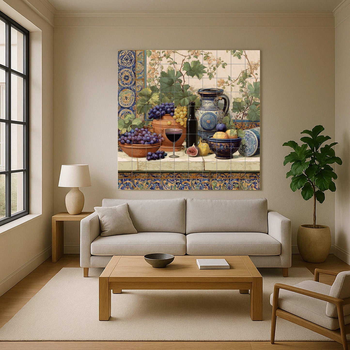 Vineyard Mediterranean · Ceramic Wall Mural — Kitchen & Country Scene