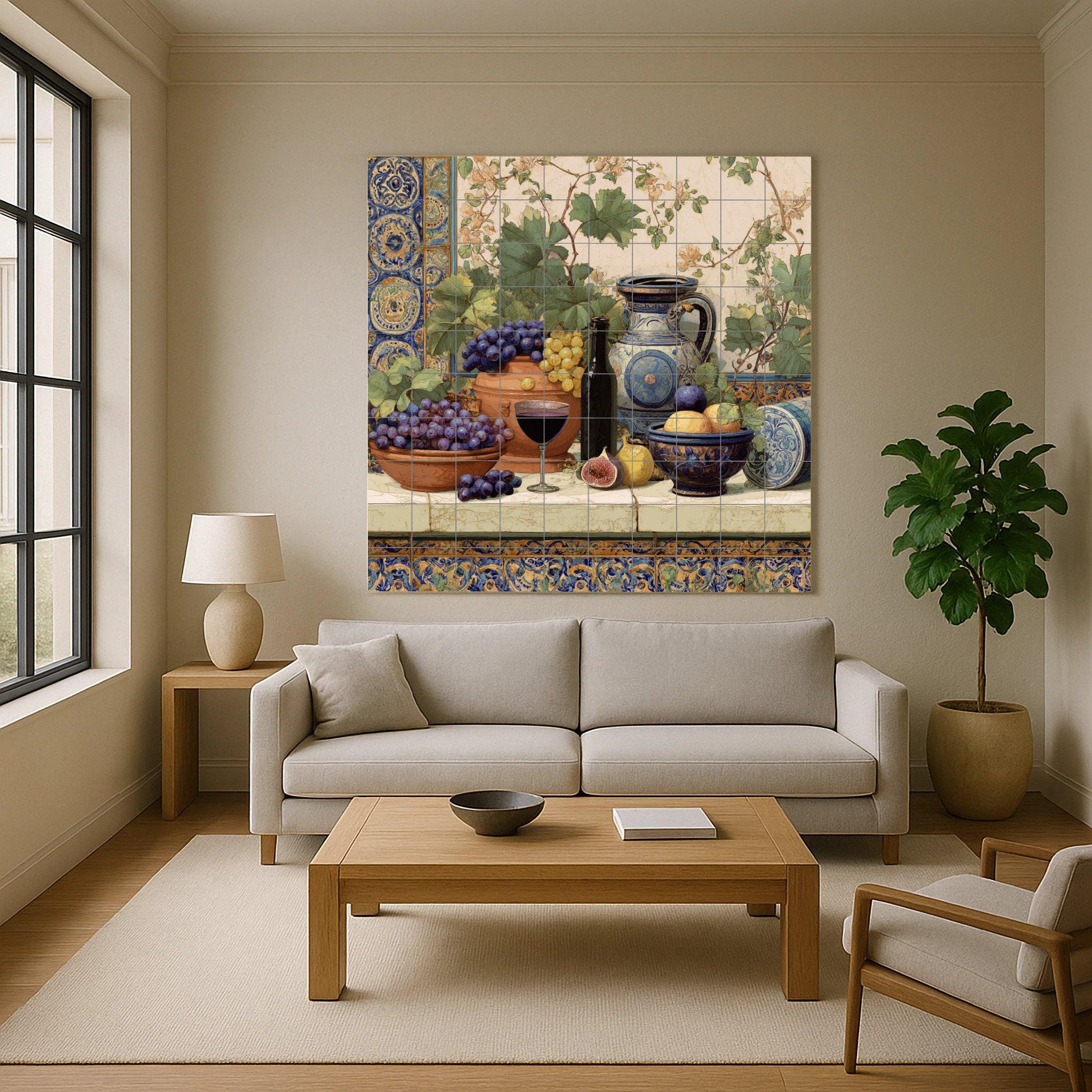 Vineyard Mediterranean · Ceramic Wall Mural — Kitchen & Country Scene