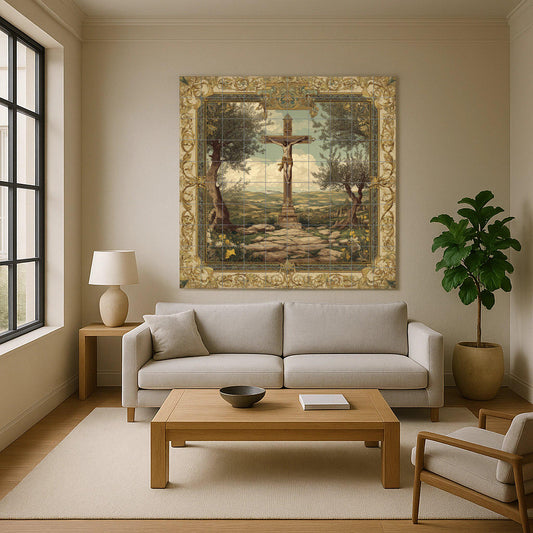 Ceramic Tile Mural: Crucifixion — Devotional Tile Art