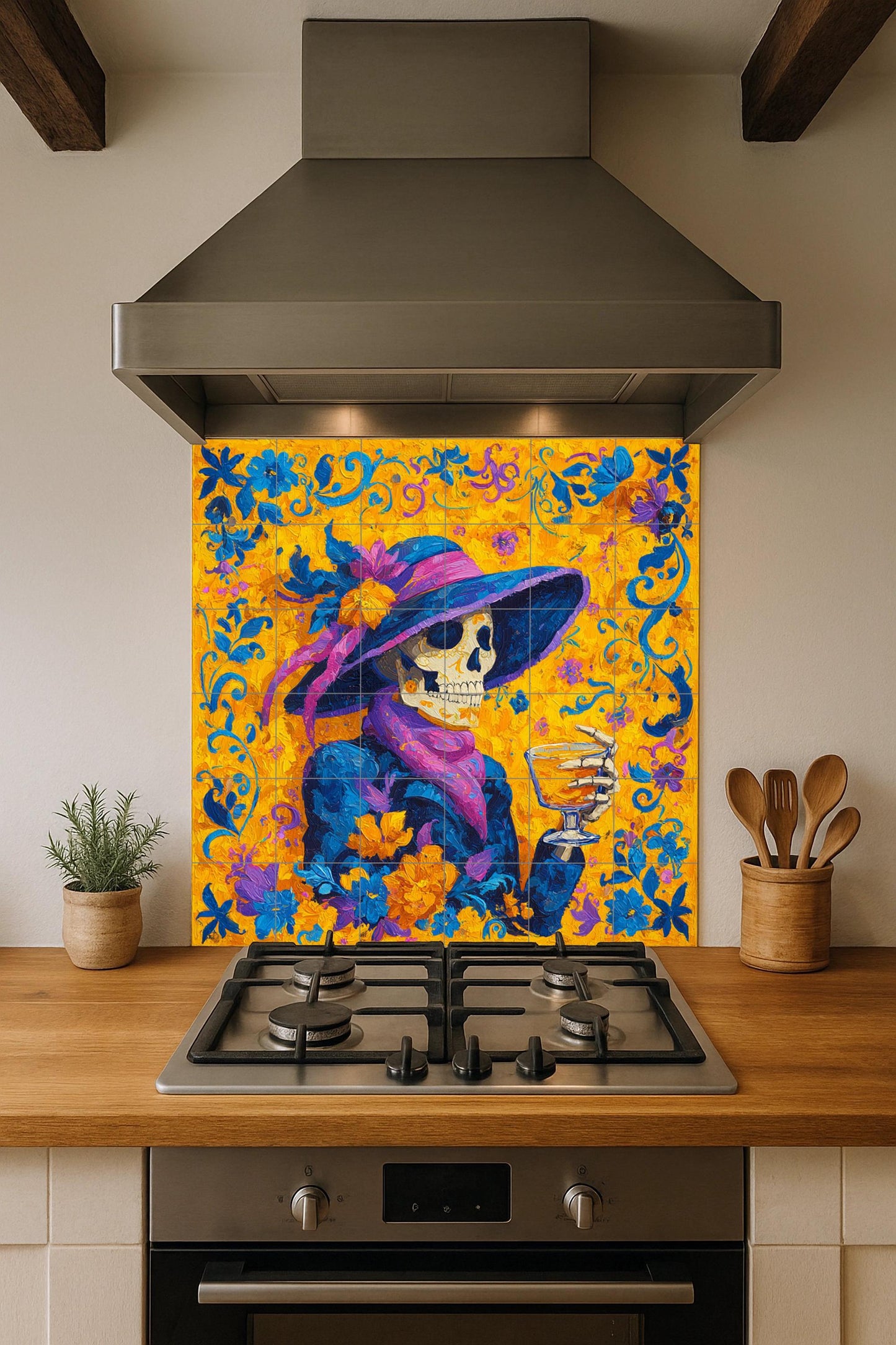 Catrina — Decorative Pattern Mural · Tile Wall Art
