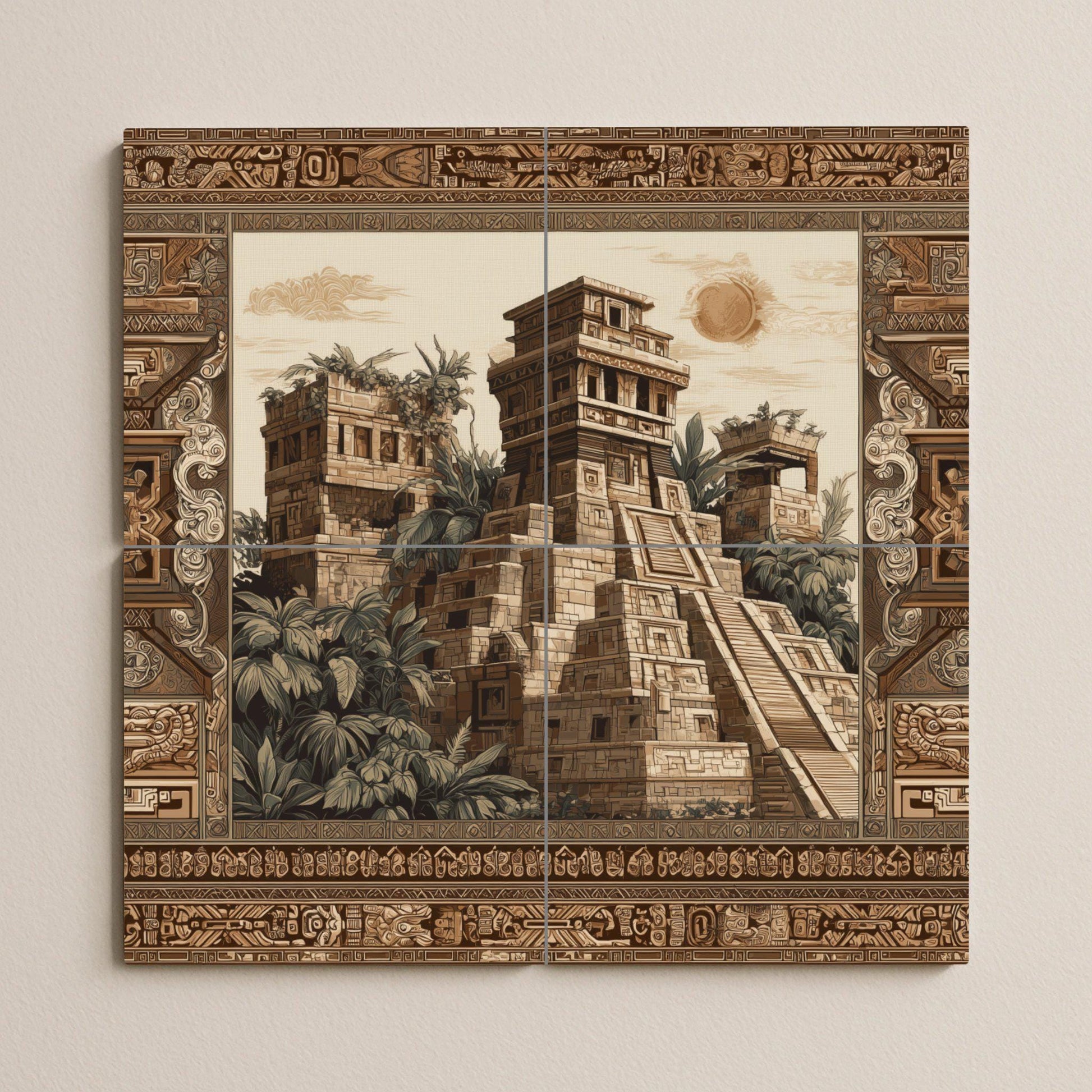 Un templo maya — Décor d'Art Populaire, Art Mural en Céramique