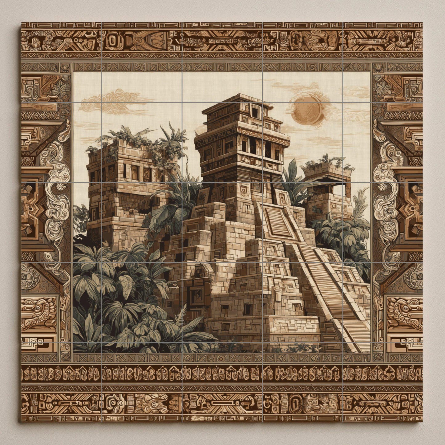 Un templo maya — Décor d'Art Populaire, Art Mural en Céramique