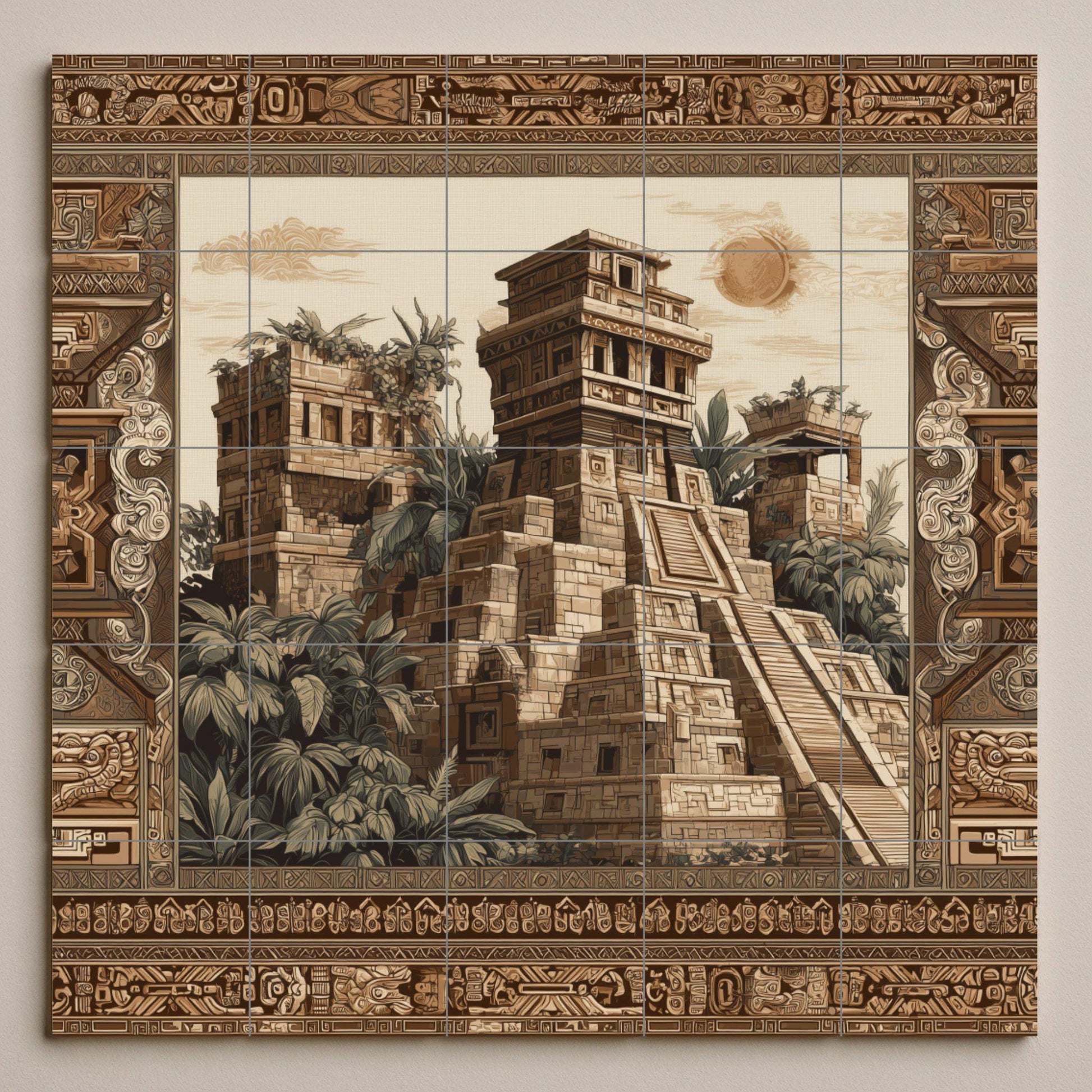 Un templo maya — Décor d'Art Populaire, Art Mural en Céramique
