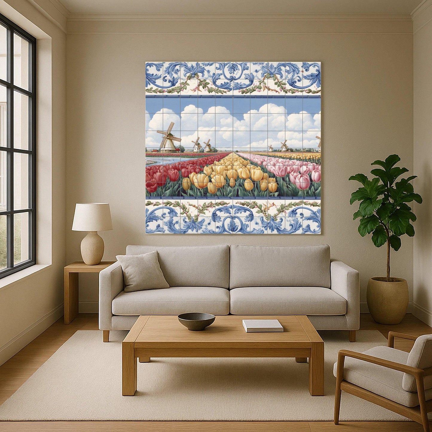 Campagna di Tulipani holandeses · Murale Ceramico — Paesaggio Botanico