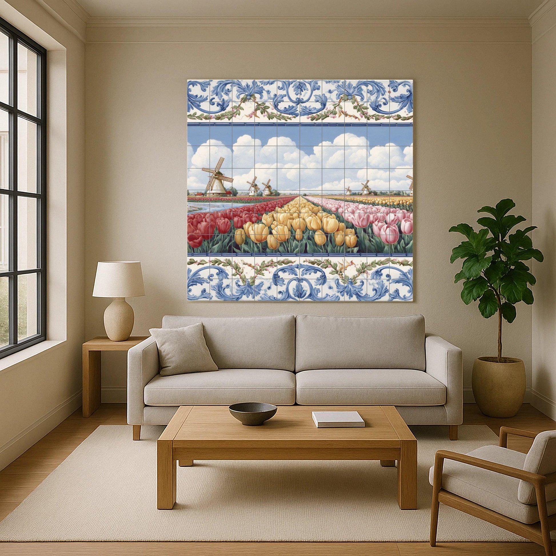 Campagna di Tulipani holandeses · Murale Ceramico — Paesaggio Botanico