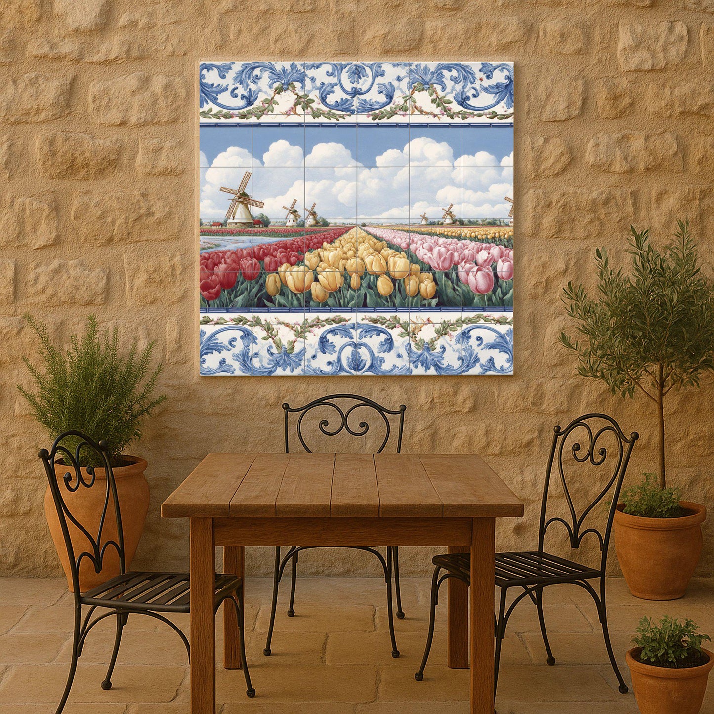 Campagna di Tulipani holandeses · Murale Ceramico — Paesaggio Botanico