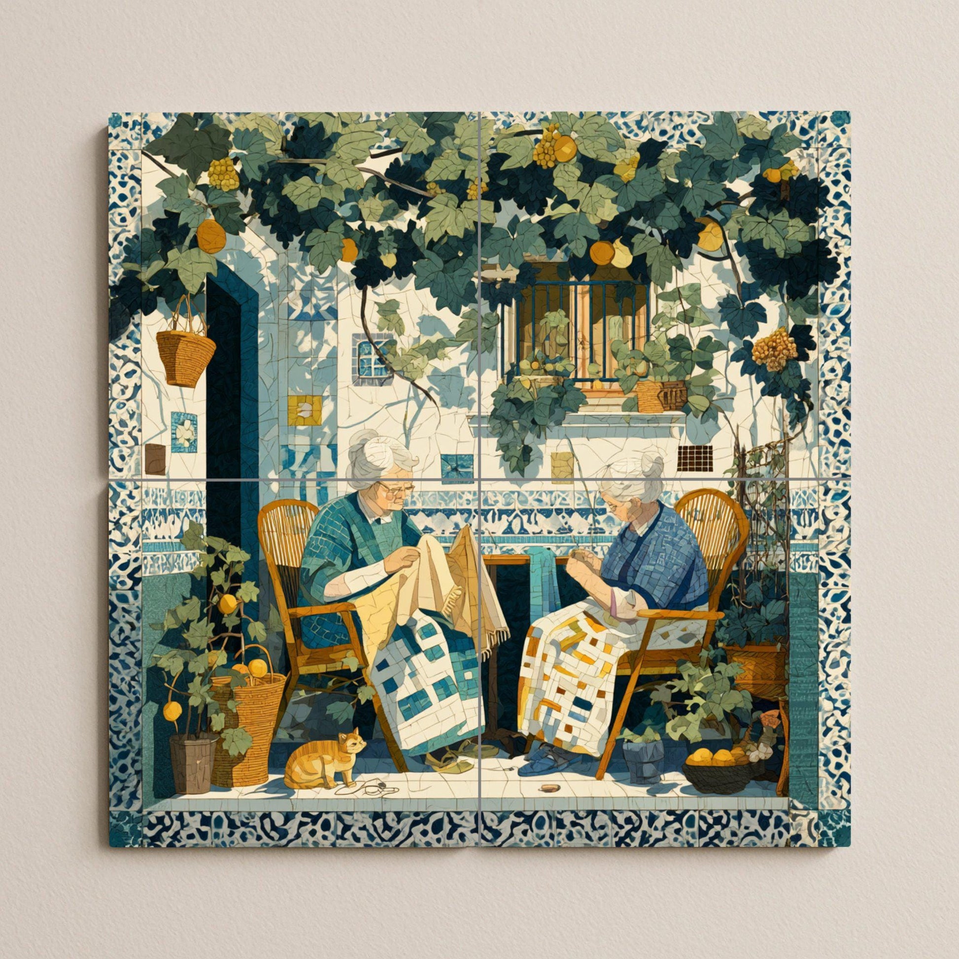 Patio Sicilien — Décor Mural Culinaire, Art Mural en Céramique