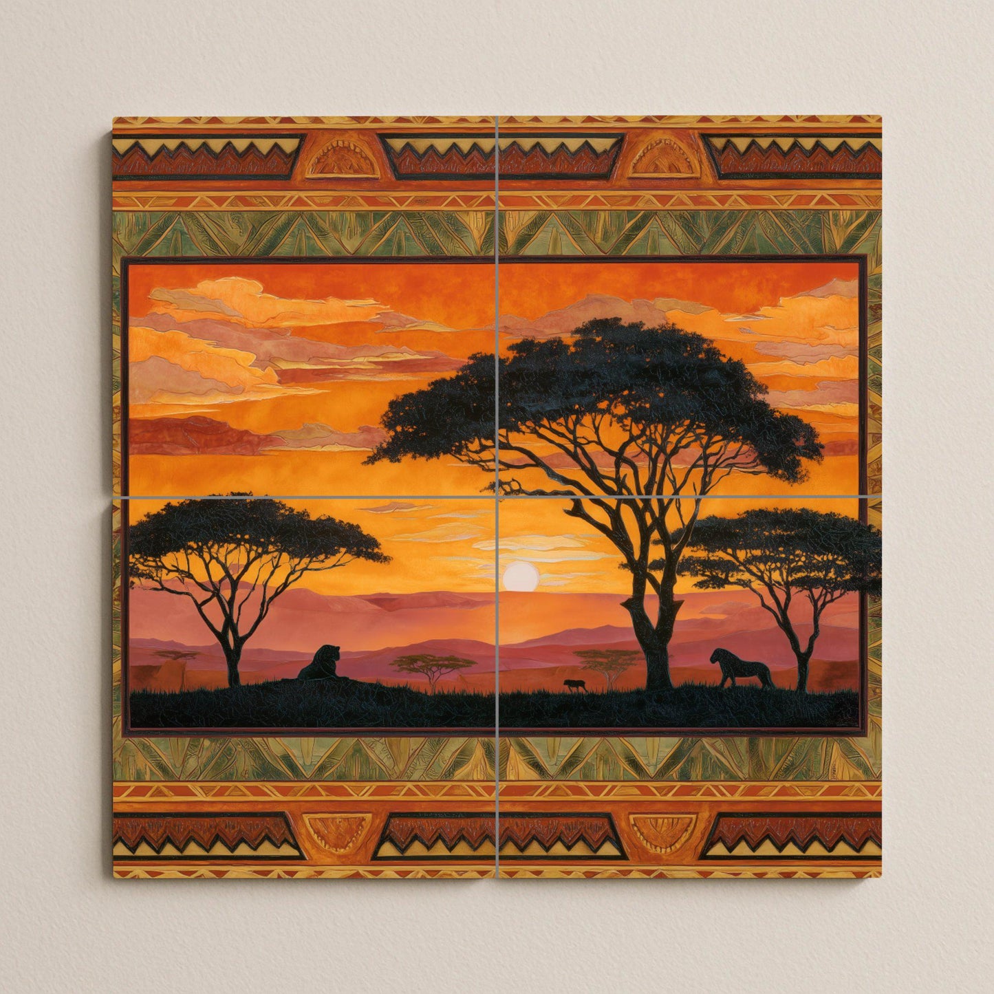 "Sunset in the Sabana · Ceramic Wall Mural — Kitchen & Country Scene