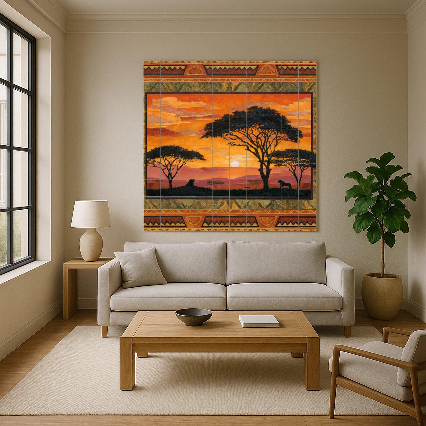 "Sunset in the Sabana · Ceramic Wall Mural — Kitchen & Country Scene