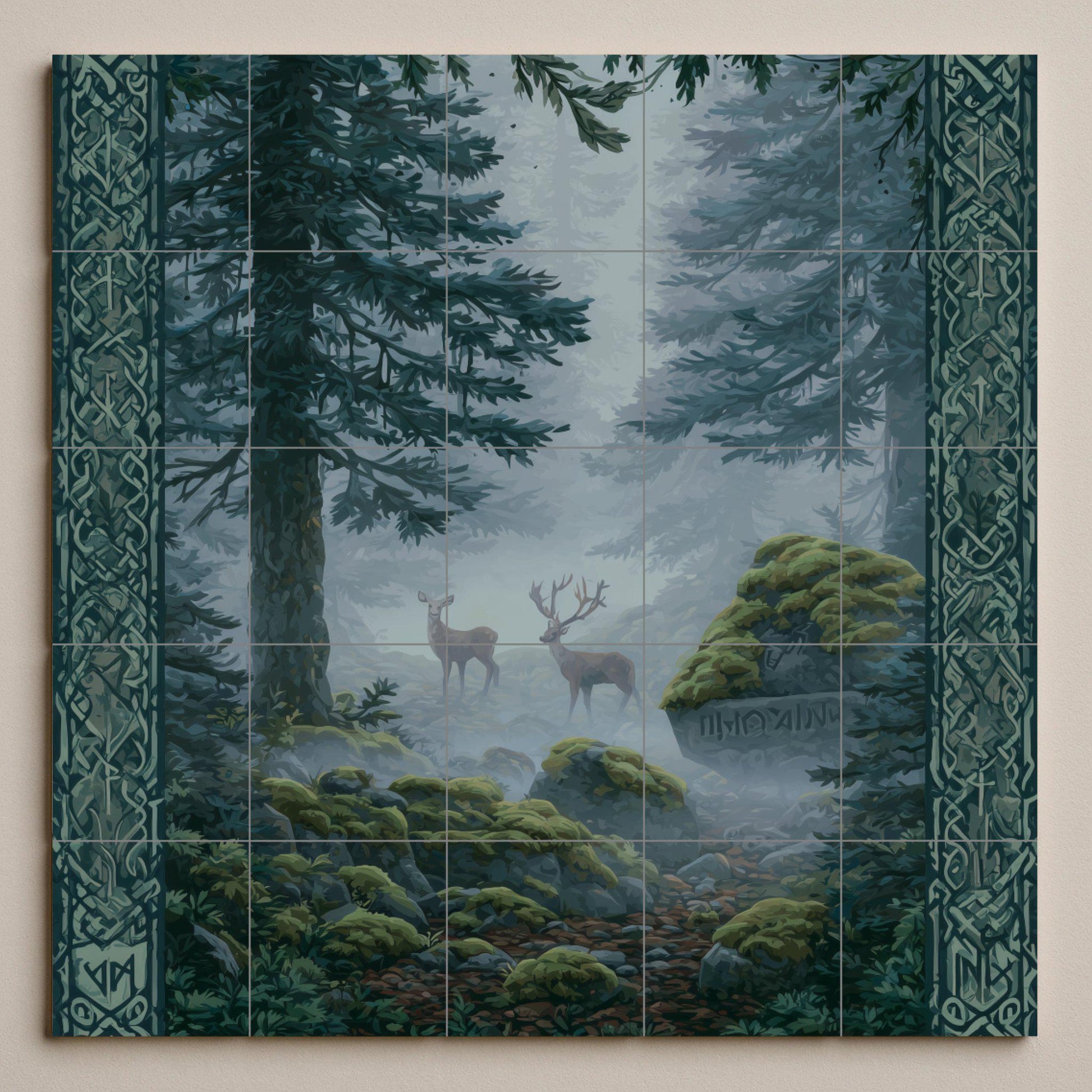 Forest Nordic — Mythology Wall Art · Ceramic Tile Mural